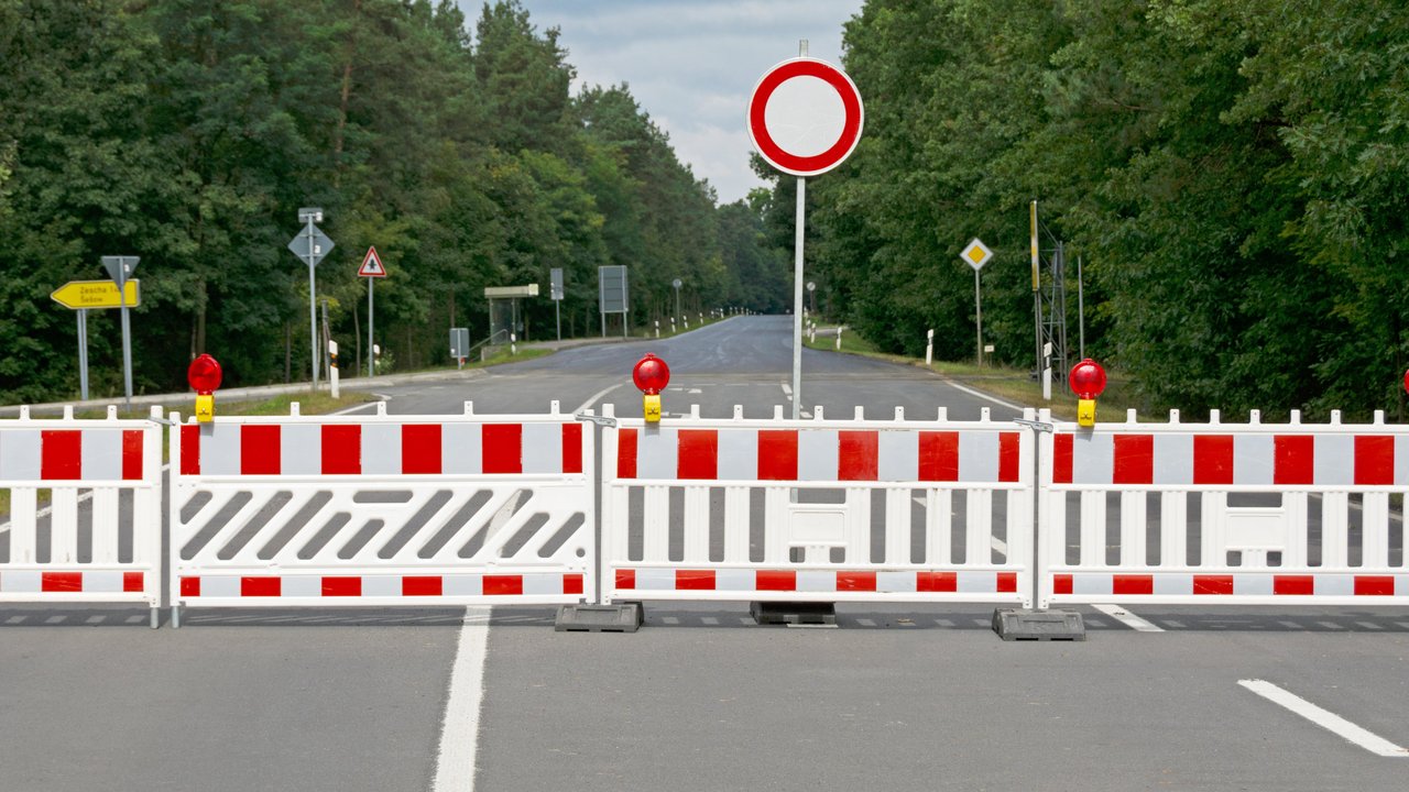 Vollsperrung einer Straße