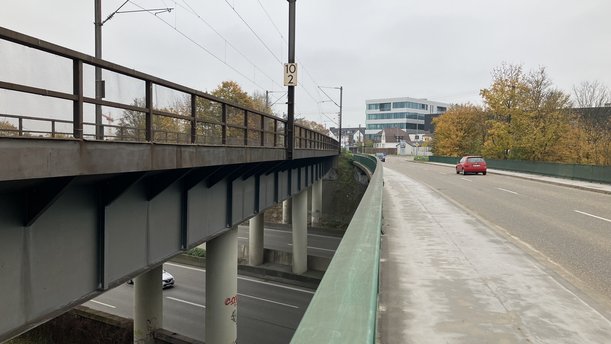 Draufsicht Richtung Rommelshausen Überführung K 1856