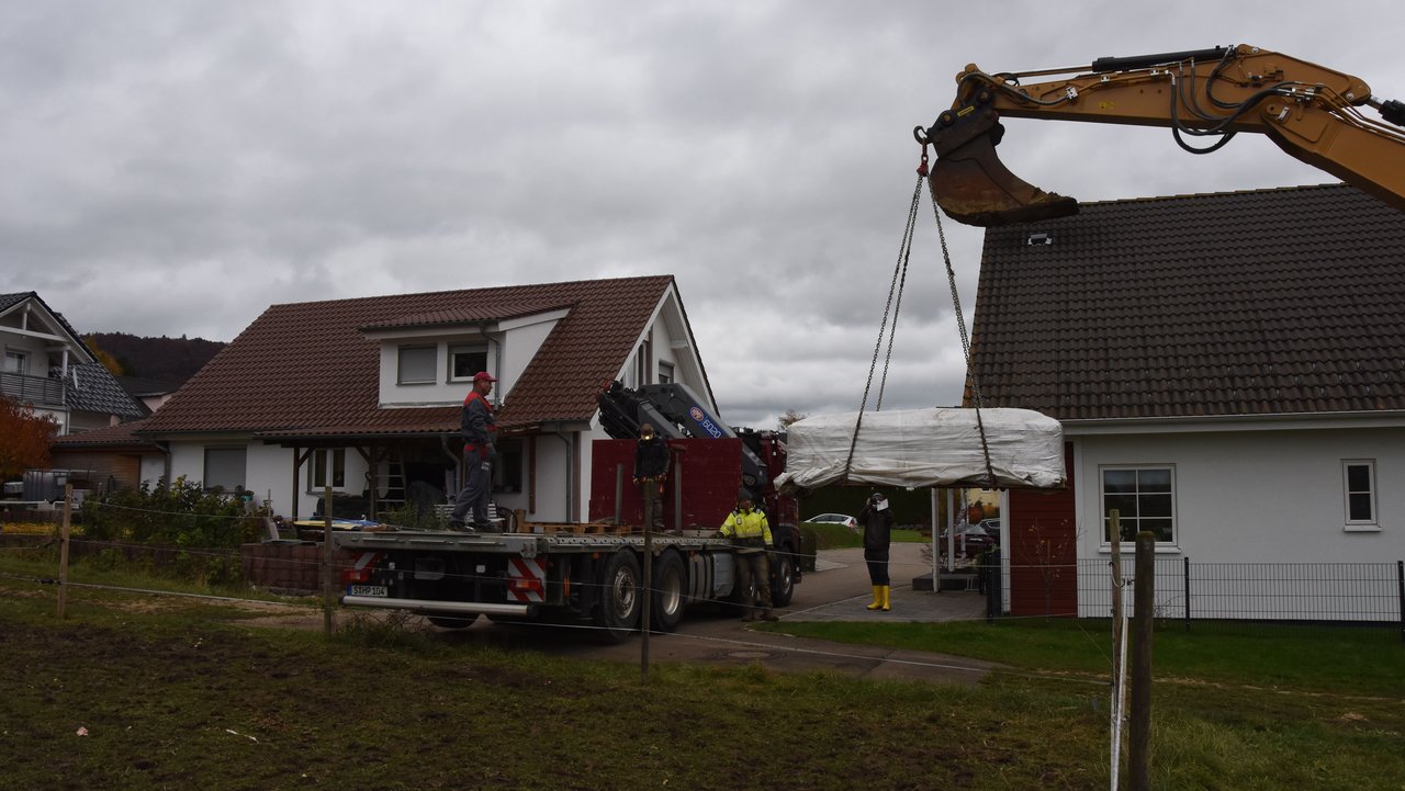 Verladen des Blockes