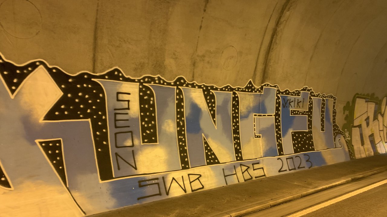 Graffiti in einem Tunnel