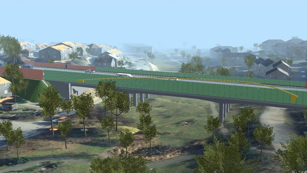 Bild zeigt eine Visualisierung der neuen Gumpenbachbrücke