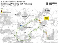 Bild zeigt Umleitung Westumfahrung der Murrbrücke