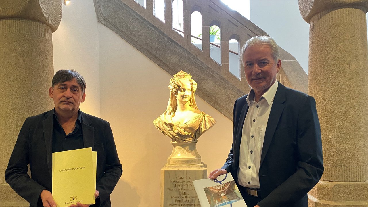 Prof. Dr. Claus Wolf (links) und Oberbürgermeister Dietmar Späth bei einem ersten Planungsgespräch 