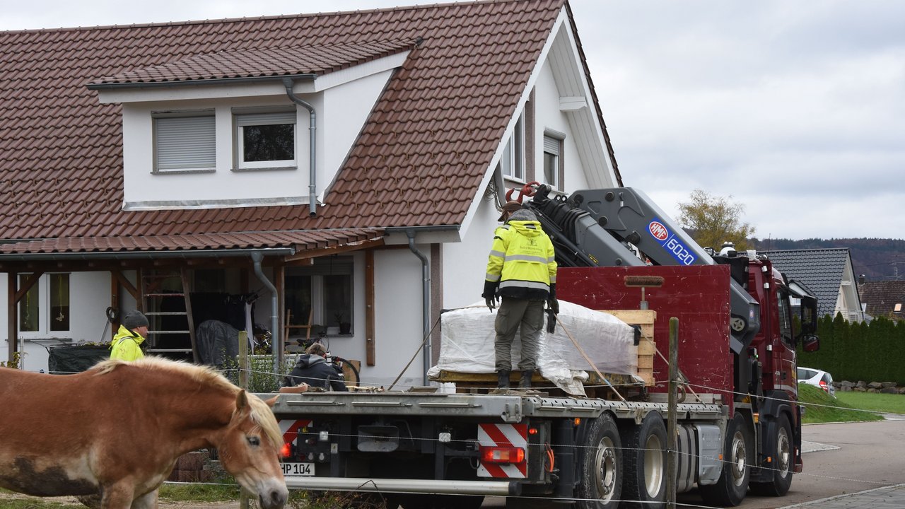 Verladen des Blockes