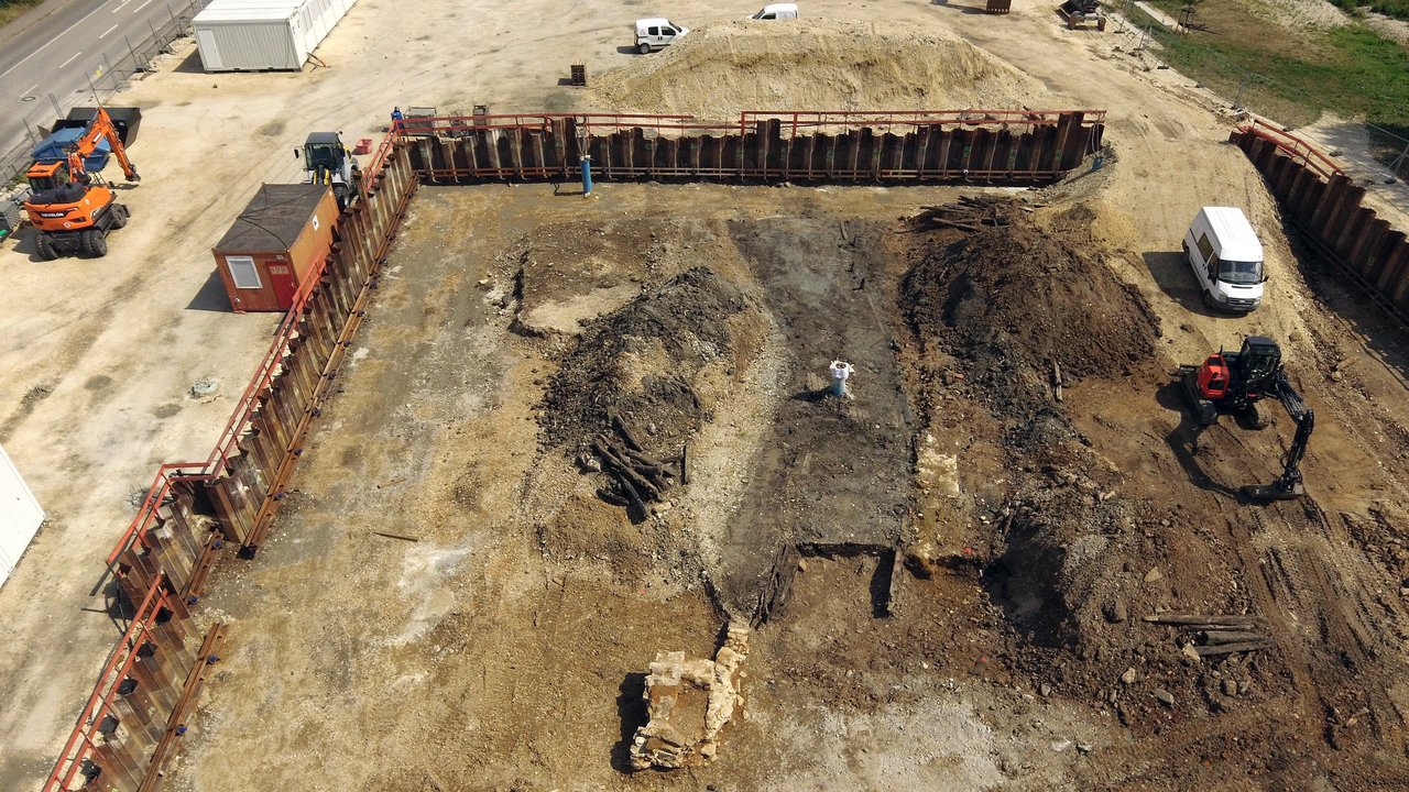 Drohnenaufnahme des Union-Areal mit der Fundstelle