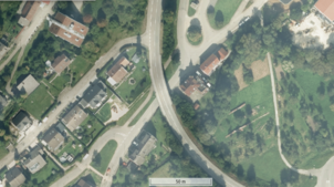 B466 Brücke über Gemeindestraße Mühlhausen, Luftbild