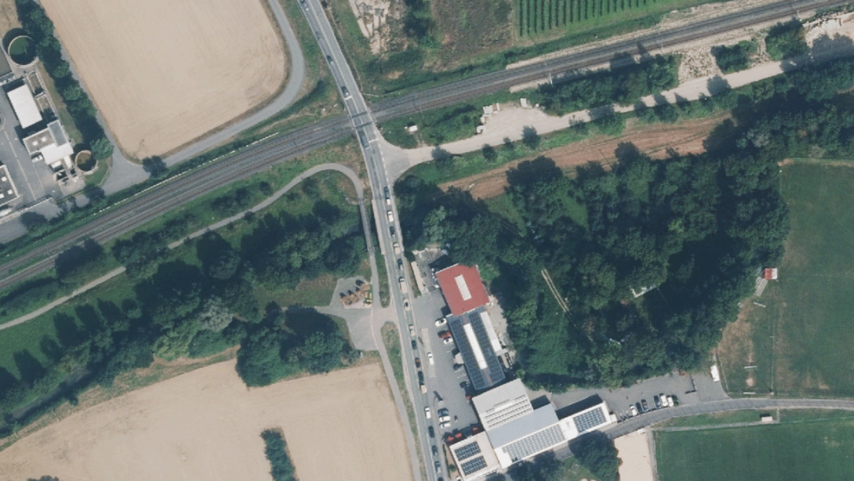 Luftbild Grünbachbrücke