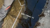 Flügelradmessung am Flusspegel