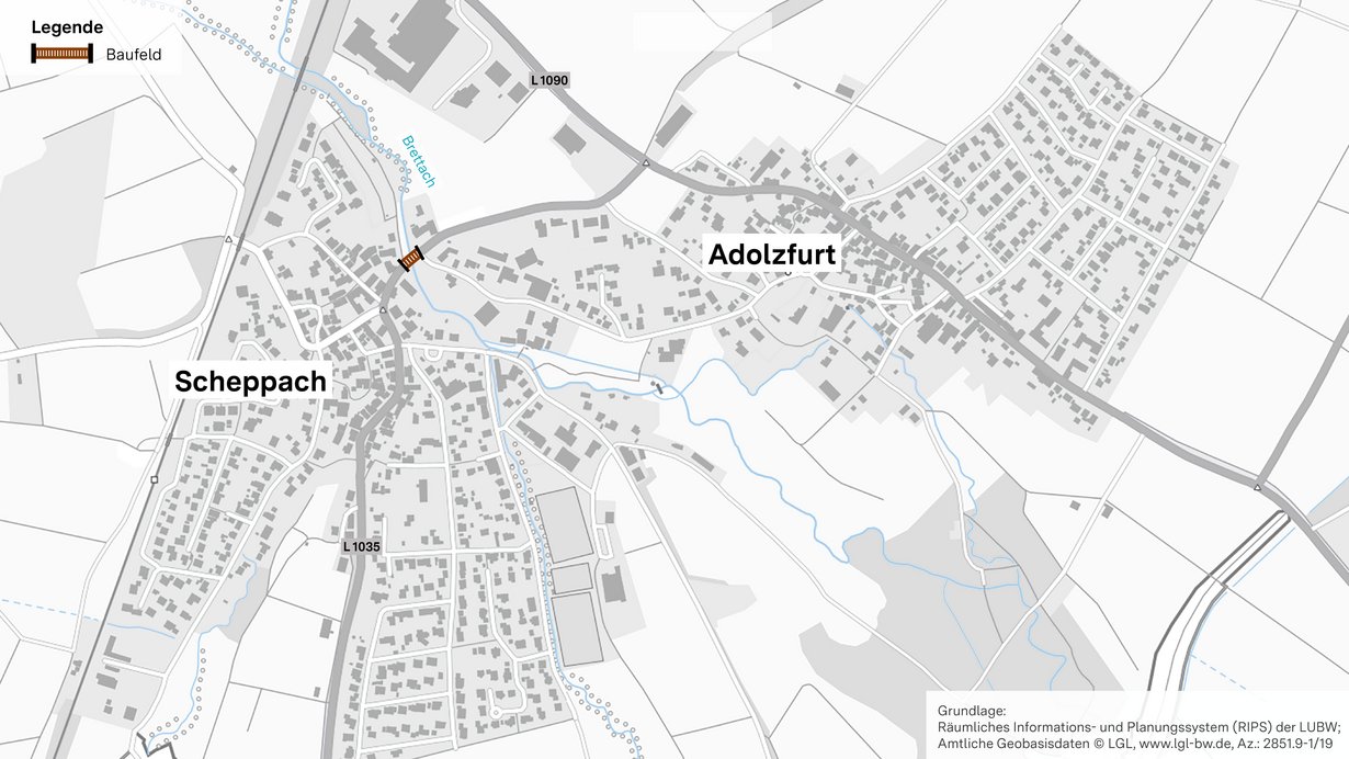 L 1035 Brücke über die Brettach Übersichtsplan