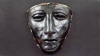 Römische Maske eines Gesichtshelms