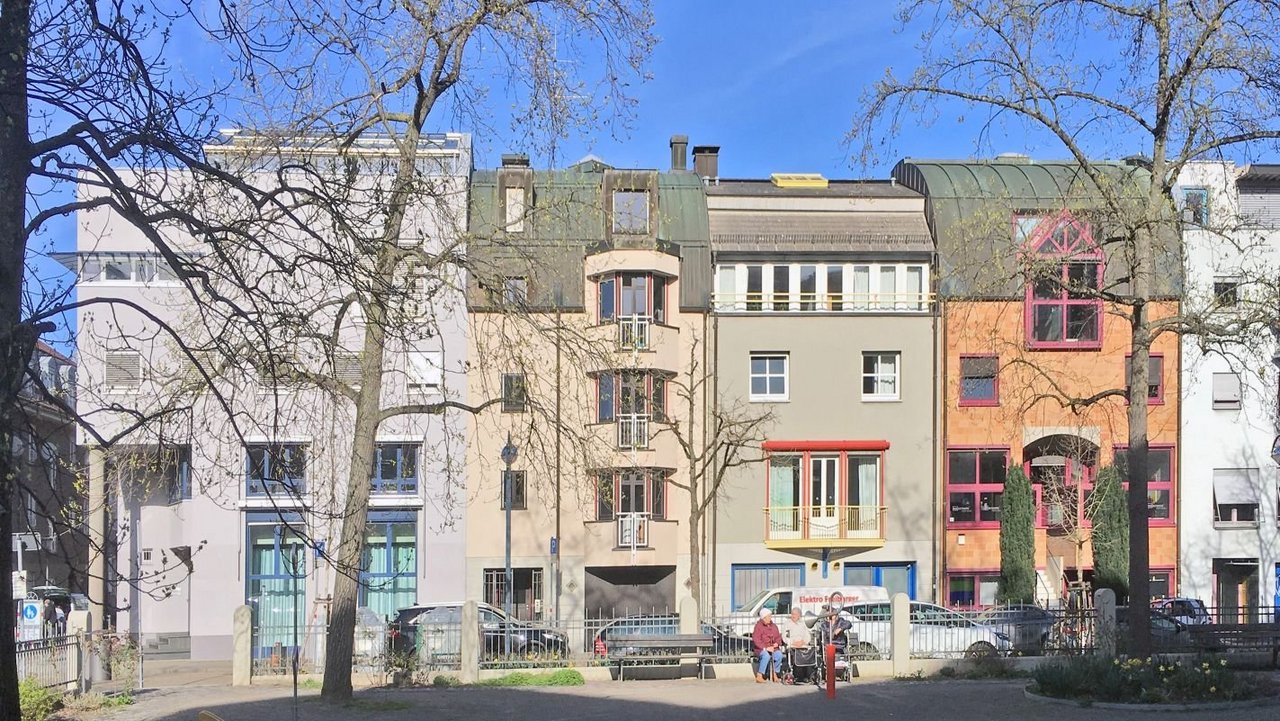 Werkbundhäuser im Dörfle (div. Architekten, 1978-92), Karlsruhe, Baden-Württemberg